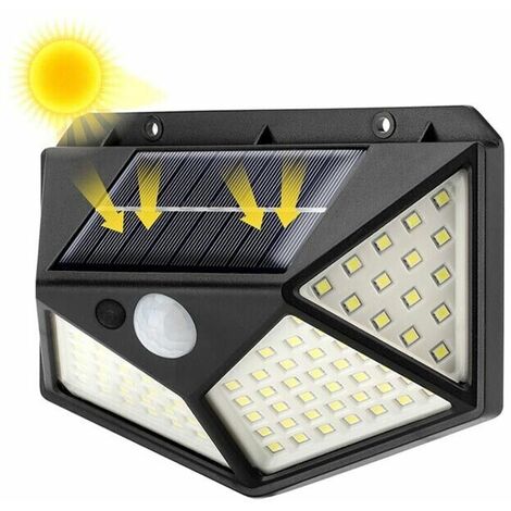Faro Led Con Pannello Solare Sensore Rileva Movimento Faretto Ricaricabile Ip65 (1/4)