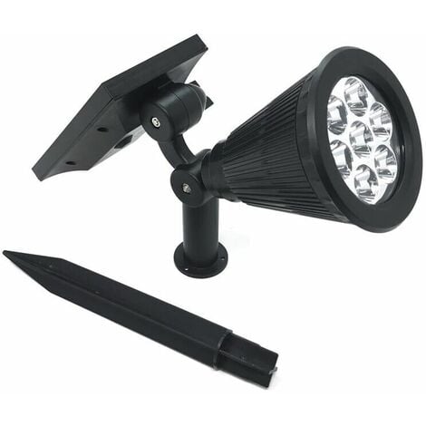 Coppia Faro Con Pannello Solare Ricaricabile 7 Watt Faretto Luce Bianca  Giardino