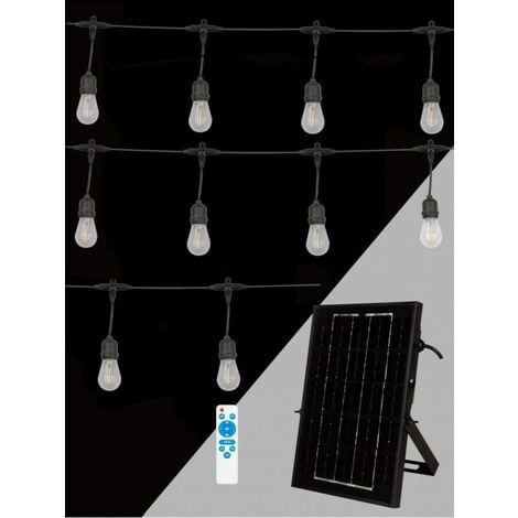 Catena Luminosa Pannello Solare 10 Lampadine Lampad. E27 Imperm. Ip65 S20a-10m