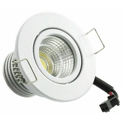 Trade Shop - Faretto Led Cob Incasso Da 3w 5w 7w 12w 20w 30w Con Molle  Alette Alta Potenza Silver-bianco Freddo-10 Watt