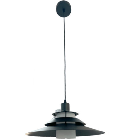 Lampadario A Sospensione Porta Lampadina E27 Lampada Industriale Vintage Nero (1/5)