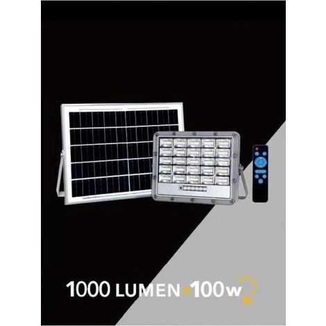 100 W Faro Led Pannello Solare Ricaricabile Illuminatore Luce Bianca Telecomando (1/4)