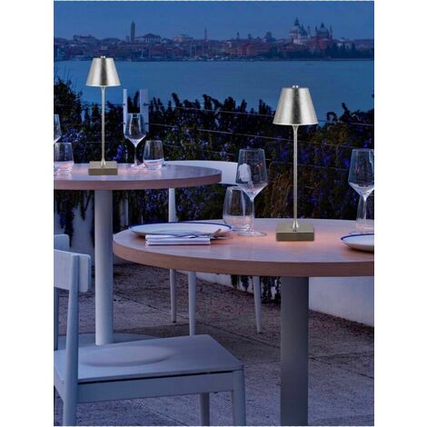 Lampada Touch Da Tavolo Bianca Ricaricabile USB Con Luce Dimmerabile 10.5x26.5cm - Foto 3