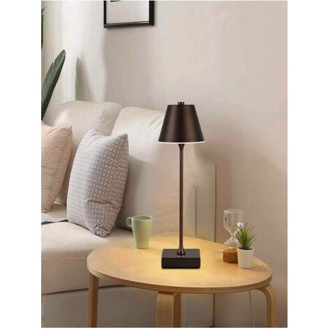 Lampada Luce Bianca Calda Naturale Da Tavolo Ricaricabile Usb Lume 10 W Marrone