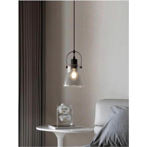 Lampadario A Sospensione Moderno 3 Luci, Stile Vintage, Regolabile In Altezza, Base E27, Colore Nero