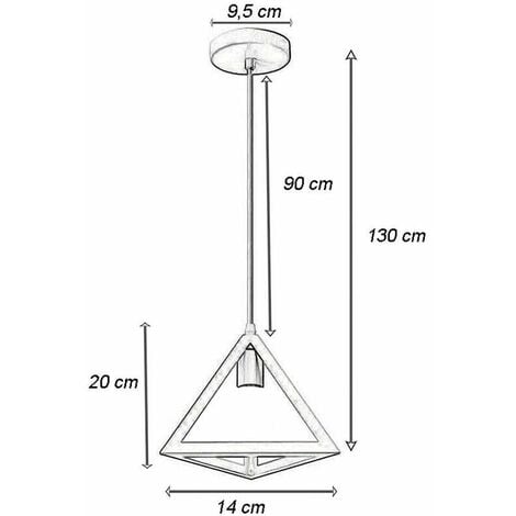 Lampadario Da Soffitto A Sospensione Triangolo 3d Portalampada E27