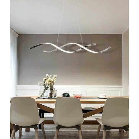 Vetrineinrete® Lampadario LED A Sospensione 28W Modello Onda Twist Bianco – Scegli La Temperatura Di Luce (Calda 3000K, Fredda 6500K, Neutra 4000K)