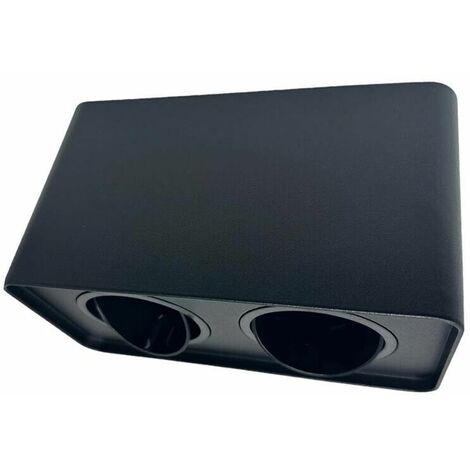Porta Faretto Doppio Supporto Orientabile Montaggio Da Soffitto Nero P342n (1/4)