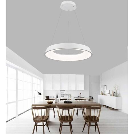 Lampadario Led A Sospensione Regolabile 43 W 3 Colori Luce Bianca Calda Naturale