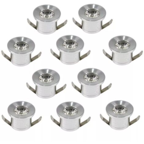 Kit 10 Faretti Luce Naturale Faretto Led A Incasso 1 W Trasformatore Silver P31