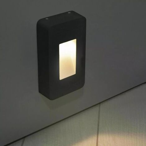 Faretto Muro Segnapassi Applique Rettangolare LED 4W Luce Viale Giardino Cortile Ingresso 230v Ip65 Basso Consumo 4000k