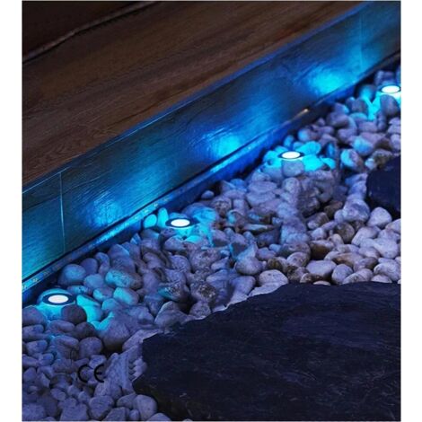 Faretto Segnapassi Calpestabile 12 V 1 W Led Luce Blu Esterno Giardino Ip68 Es41