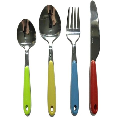 Set 24 Posate In Acciaio Inox Servizio Da Tavola Per 6 Persone Color Mix