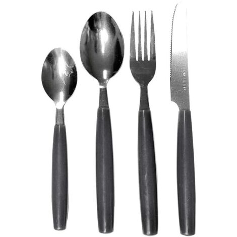 Set 24 Posate In Acciaio Inox Servizio Da Tavola Per 6 Persone Grigio