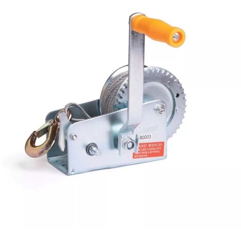 Paranco Montacarichi Verricello Manuale Argano 600 Lb Cavo Gancio Acciaio 6 Mt