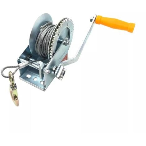 Verricello Fai Da Te Argano Paranco Manuale 2 Tonnellate - Verricello A Leva Con Cavo Acciaio 4.5mm E Doppio Gancio Verricello Elettrico 12 Volt - Foto 4