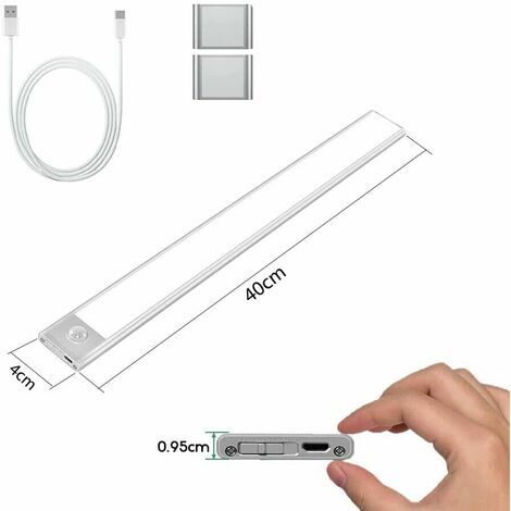 Lampada LED 2W ricaricabile luce sottopensile cucina IP40 sensore movimento  40cm