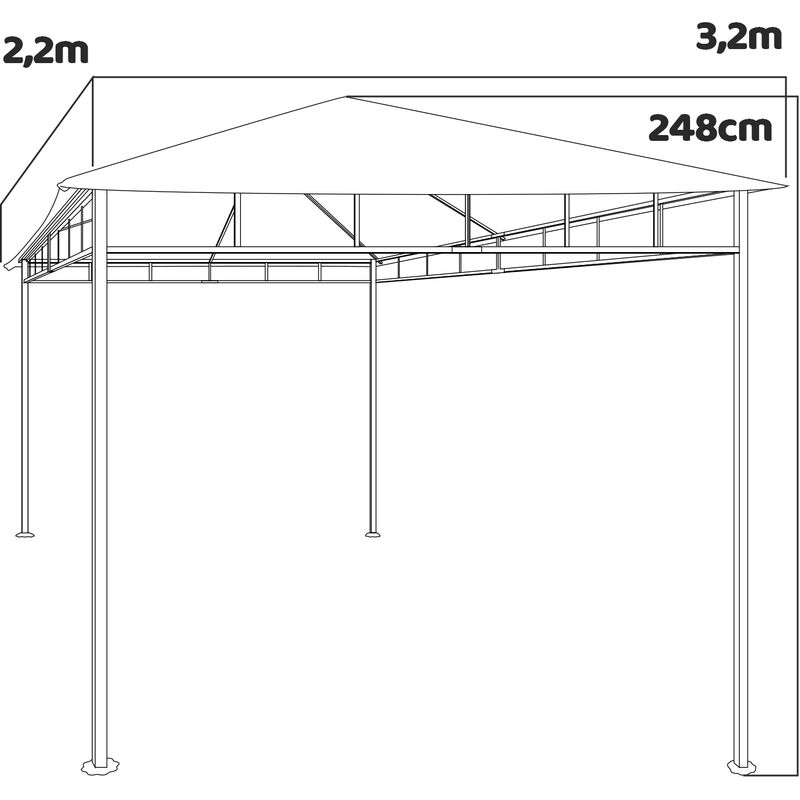 Gazebo 3x2 M per esterni in ferro elegante gazebo da giardino completo -  Shopping.com