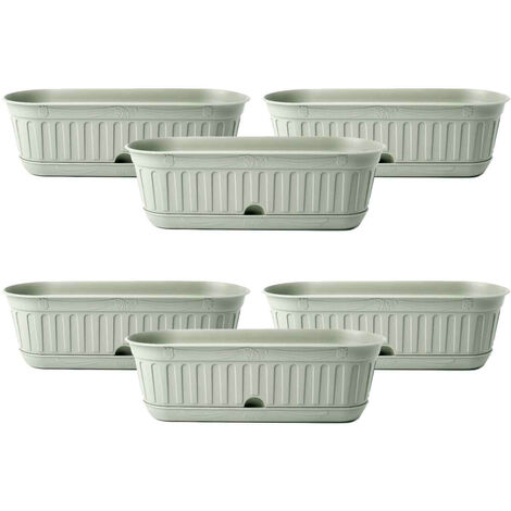 Angoily Carrello Portavasi Con Ruote – Sottovaso In Resina Grigia Per Piante – 36x32x10 Cm - 5