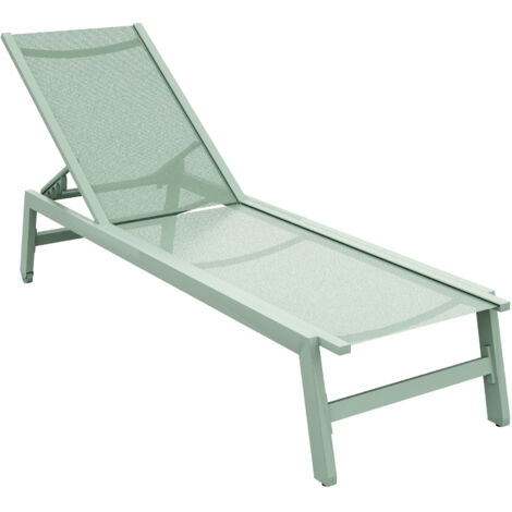 Nilo - Lettino Prendisole da Giardino Mare Piscina 192x55x30 cm in Alluminio e Textilene Verde Salvia