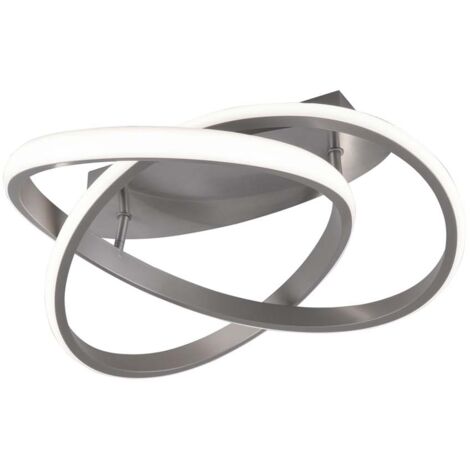 PLAZA PLAFONIERA NICHEL SATINATO D.30CM A LED 3000K - 12W - 1100 lm IP41