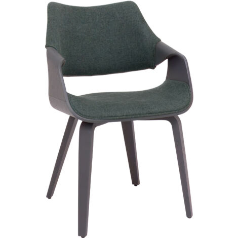 Austria - Poltroncina Sedia Imbottita 51x82x43 cm in legno Plywood e Tessuto Verde Salvia (1/5)