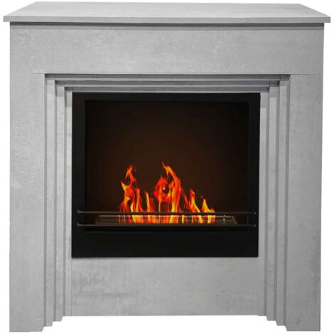 KISKVV Camino Bioetanolo Da Tavolo, Fuoco Da Tavolo Portatile Elegante Con 2 Camere Di Combustione, Docolare A Bioetanolo In Cemento Per Feste