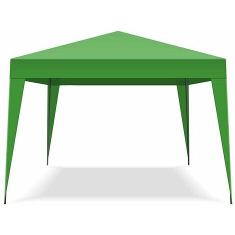 Gazebo richiudibile 3x3 pieghevole a fisarmonica automatico mercato tenda con sacca colore verde