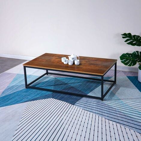 Tavolino da salotto in stile industrial tavolino da caffè in acciaio e legno design moderno