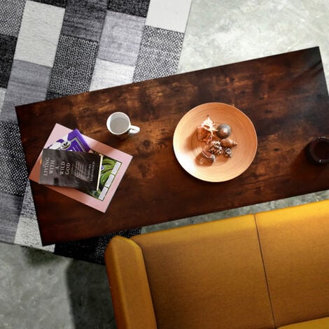 Tavolino da salotto in stile industrial tavolino da caffè in acciaio e legno design moderno