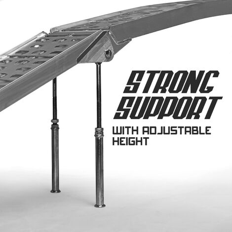 Taurus 500 - Rampa da carico auto e moto in Alluminio Portata Max 500Kg Lunghezza Max 2.2MT. Fornita supporti di sostegno ultra-resistenti cinghie di sicurezza.