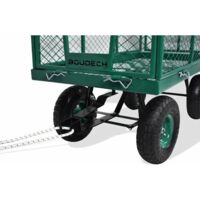 Carrello da Giardino in Acciaio 635,03 kg Carrello da Giardino Trainabile per Impieghi Gravosi, Rimorchio da Giardino in Metallo per Esterni con Pneumatici da 330,2 mm Lati Rimovibili in Rete | IT