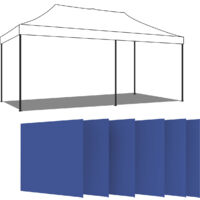 Set 6 Teli Laterali Per Gazebo 3X6M Con strappo Blu