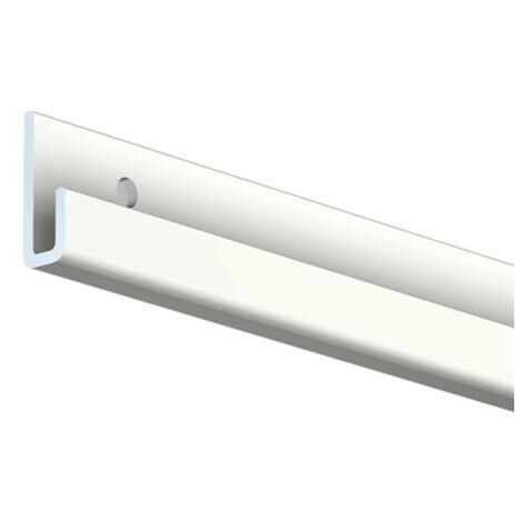 Cimaise Classic+ rail 200 cm – Aluminium blanc laqué – Charge max 80kg – Pré-percée tous les 25 cm – Fixation murale facile – Arti Teq