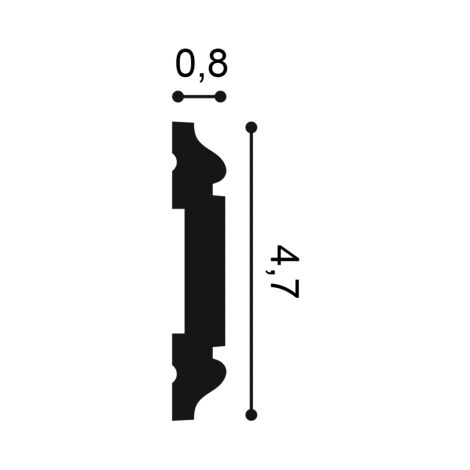 PX144 Cimaise murale Orac Decor - 5x1x200cm (h x p x L) - moulure décorative polymère A l'unité