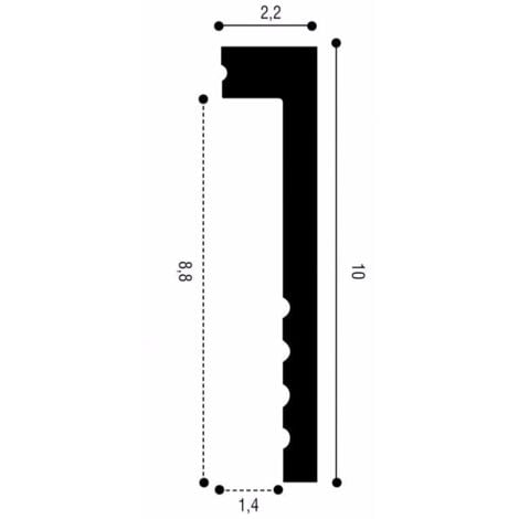 SX171 Plinthe de rénovation Orac Decor - 10x2,2x200cm (h x p x L) - surplinthe décorative polymère A l'unité / A peindre