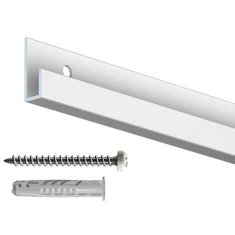 Cimaise Classic Rail Blanc laqué 200 cm + Vis et chevilles multimatériaux - Cimaise Tableau Artiteq - couleur : blanc - typedevischevilles : Multimatériaux