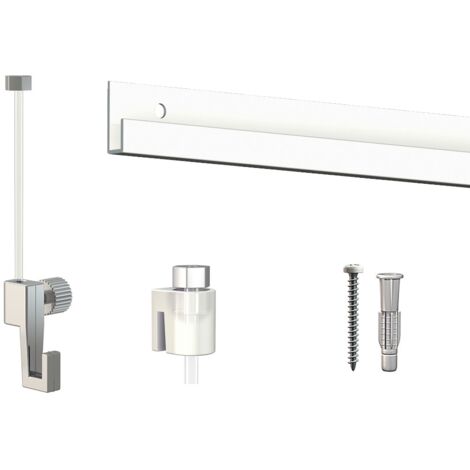 Cimaise Box Artiteq Classic ÉCO + fils perlon - Kit accrochage tableau 4 mètres , Blanc