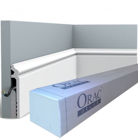 SX186 Plinthe de rénovation Orac Decor - 13,8x2,2x200cm (h x p x L) - surplinthe décorative polymère Carton 8 pièces