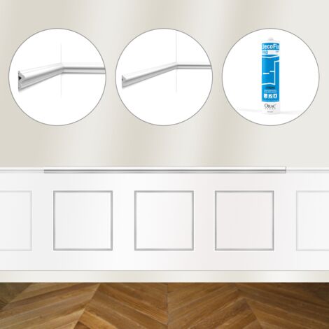 Kit DIY Encadrement - Cimaise PX175 200cm + 3 cadres PX201 + colle - Soubassement Orac (1/3)