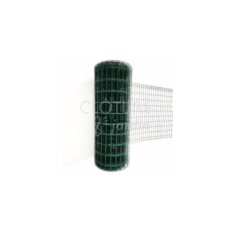 Grillage Soudé Vert - Triple Lisière - Maille 100 x 50 mm - Hauteur 1m