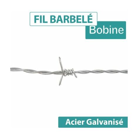 Fil Barbelé - Acier Doux - Fil 2,7mm - 250 mètres