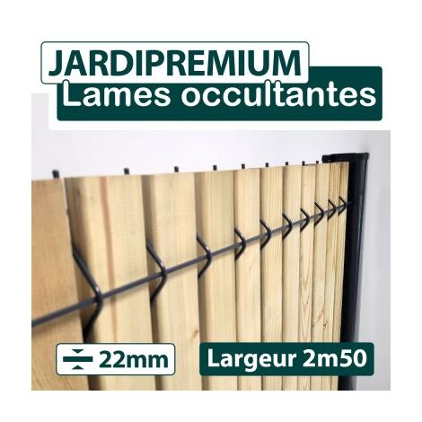 Cloture & Jardin – Lames d'occultation en bois clair 22mm – 1,03 m de hauteur – Épaisseur 22mm – Traitement autoclave classe 3 – Compatible panneaux JARDIPREMIUM