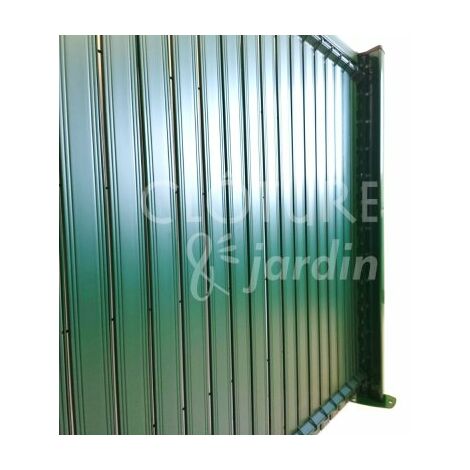 Lames Occultation PVC Rigide Vert - 2M - JARDIMALIN - 1,23 mètre