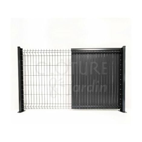 Lames Occultation PVC Rigide  Gris Anthracite - 2M - JARDIMALIN - 1,23 mètre