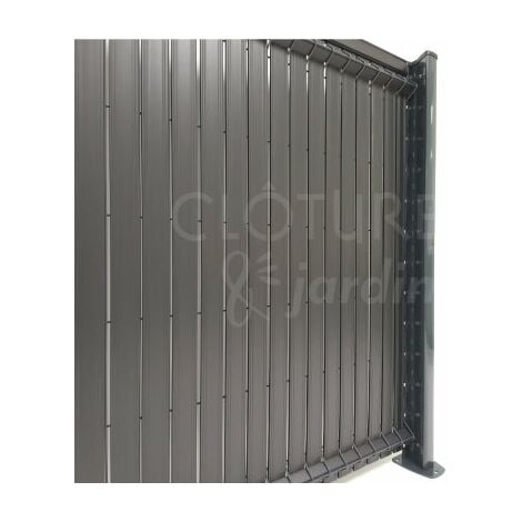 Lames Occultation PVC Rigide  Gris Anthracite - 2M - JARDIMALIN - 1,23 mètre
