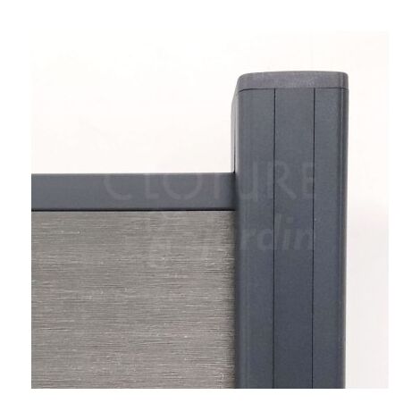 Kit Clôture Composite Gris Clair Effet Brossé 1,8M - Sur Platines - 0,80 mètre