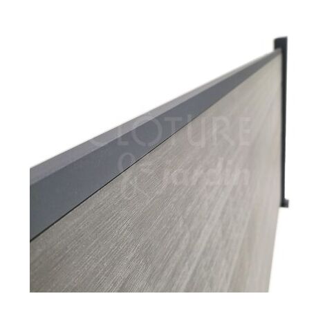Kit Clôture Composite Gris Clair Effet Brossé 1,8M - Sur Platines - 0,80 mètre