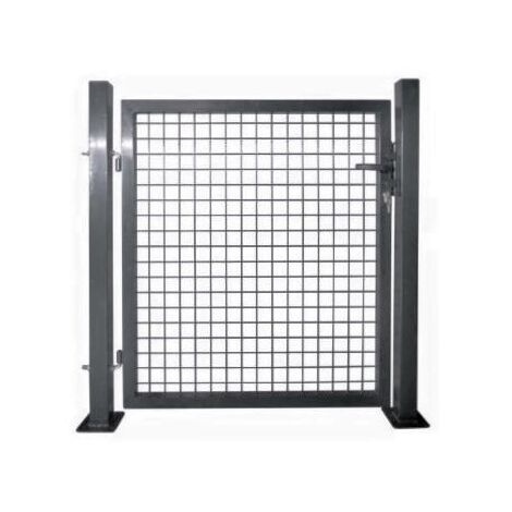 Filiac – Portillon grillagé 1,50 m en thermolaquage gris anthracite – Remplissage maille 50x50 mm – Largeur passage 87 cm