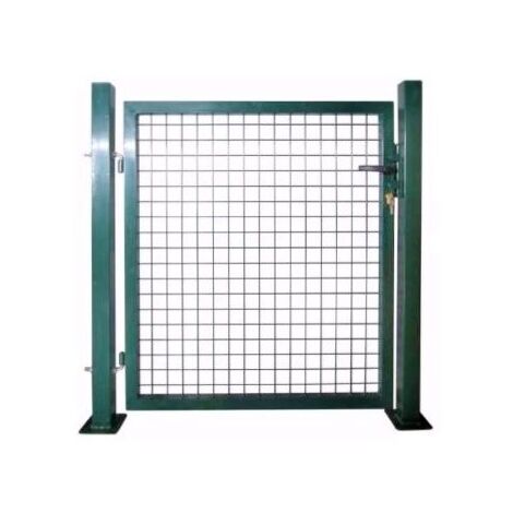 Filiac – Portillon grillagé vert 1m – Remplissage maille 50x50mm – Diamètre fil 4mm – Gonds inox et serrure européenne